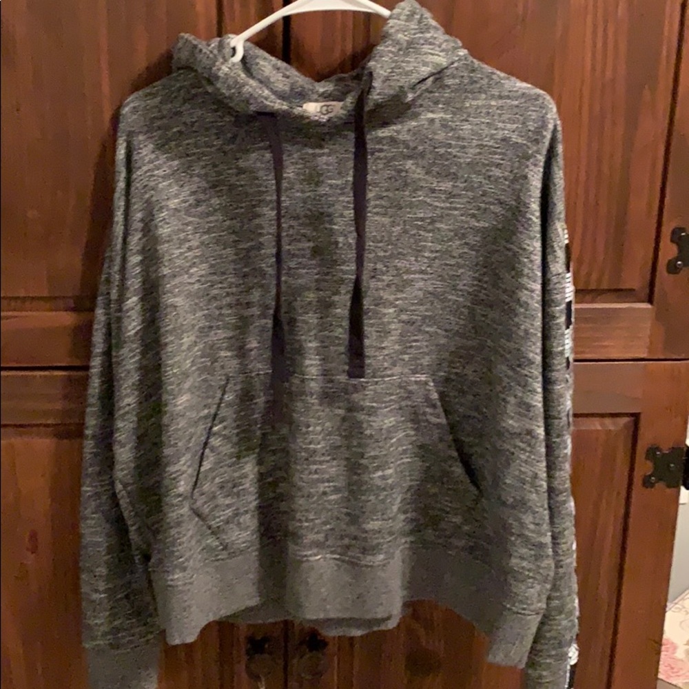 UGG Heather gray hoodie crop length